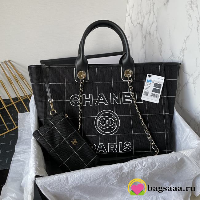 Bagsaaa Chanel Medium Deauville Black Tote 36cm - 1