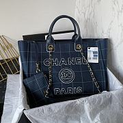 	 Bagsaaa Chanel Medium Deauville Dark Blue Tote 36cm - 1