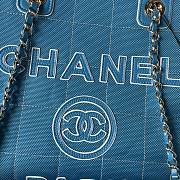	 Bagsaaa Chanel Medium Deauville Blue Tote 36cm - 3