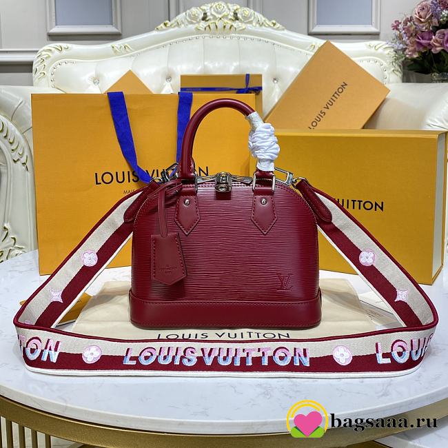 	 Bagsaaa Louis Vuitton Alma BB Epi Leather Burgundy - 23.5 x 17.5 x 11.5 cm - 1