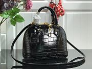 Bagsaaa Louis Vuitton Alma Crocodile Leather Black - 25* 17.5*11.5cm - 1
