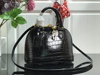 Bagsaaa Louis Vuitton Alma Crocodile Leather Black - 25* 17.5*11.5cm