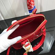 	 Bagsaaa Louis Vuitton Alma Crocodile Leather Red - 25* 17.5*11.5cm - 4