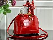 	 Bagsaaa Louis Vuitton Alma Crocodile Leather Red - 25* 17.5*11.5cm - 3