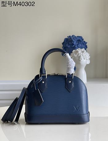 	 Bagsaaa Louis Vuitton Alma BB Epi Leather Blue - 23.5 x 17.5 x 11.5