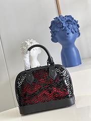 	 Bagsaaa Louis Vuitton Alma BB Monogram Lace Black and Red - 23.5 x 17.5 x 11.5 - 4