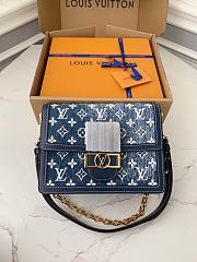 	 Bagsaaa Louis Vuitton Dauphine MM Blue Denim - 1