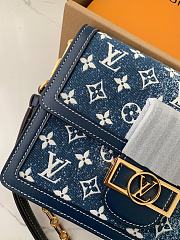 	 Bagsaaa Louis Vuitton Dauphine MM Blue Denim - 4