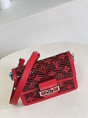 Bagsaaa Louis Vuitton Dauphine Mini Lace Bag Red  - 3
