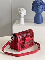 Bagsaaa Louis Vuitton Dauphine Mini Lace Bag Red  - 4
