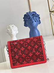 	 Bagsaaa Louis Vuitton Dauphine MM Lace Bag Red - 5
