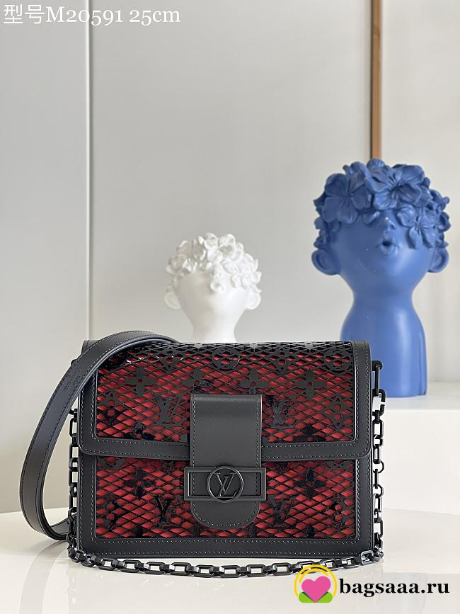 	 Bagsaaa Louis Vuitton Dauphine MM Lace Bag Black - 1