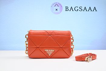 	 Bagsaaa Prada System nappa patchwork shoulder bag orange - 21*15*6.5cm