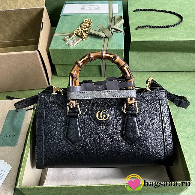 Bagsaaa Gucci Diana Small Shoulder Bag Black Leather - 27x15.5x11cm。 - 1