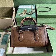 	 Bagsaaa Gucci Diana Small Shoulder Bag Brown Leather - 27x15.5x11cm。 - 3