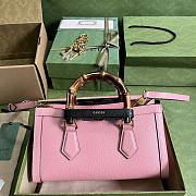 	 Bagsaaa Gucci Diana Small Shoulder Bag Pink Leather - 27x15.5x11cm。 - 3