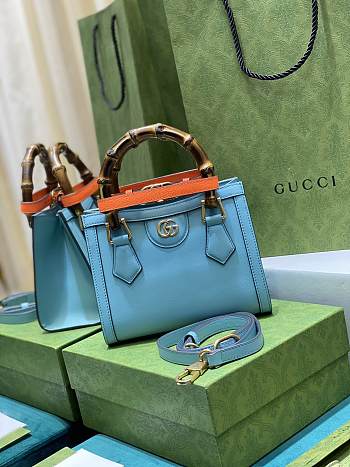 Bagsaaa Gucci Diana GG tote bag light blue - 20*16*10cm
