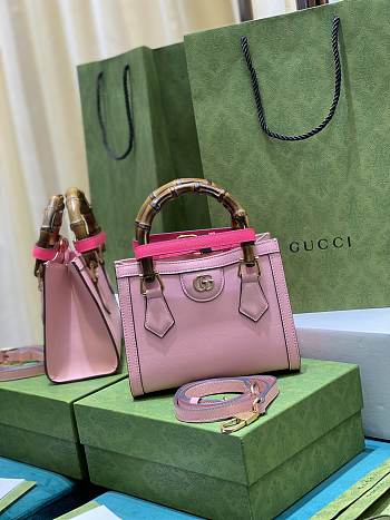 Bagsaaa Gucci Diana GG tote bag pink - 20*16*10cm