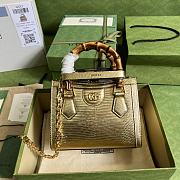 Bagsaaa Gucci Mini Diana Lizard Gold Leather 20x15.5x10cm - 1