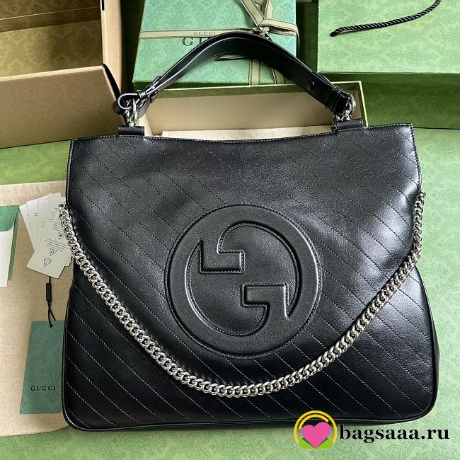 Bagsaaa Gucci Interlocking G Blondie Tote Bag Black - 34.5x 41x 8cm - 1