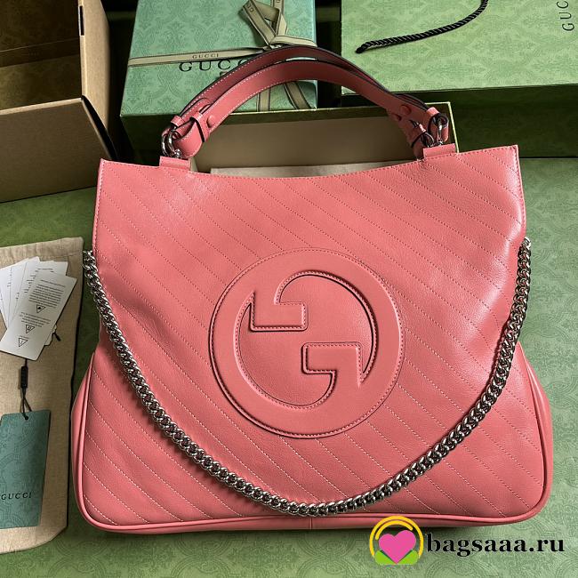 	 Bagsaaa Gucci Interlocking G Blondie Tote Bag Pink - 34.5x 41x 8cm - 1