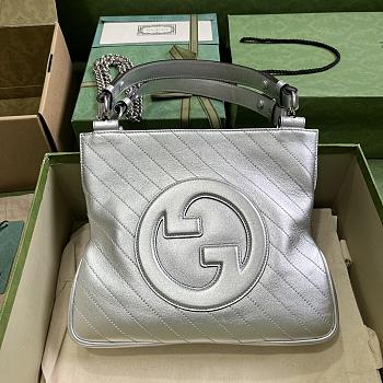 	 Bagsaaa Gucci Interlocking G Blondie Tote Bag Silver - 24x 30x 6cm