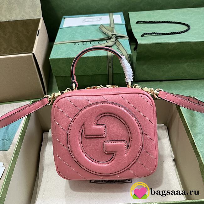 Bagsaaa Gucci Blondie Top Handle Pink Leather Bag - 17x15x9cm - 1