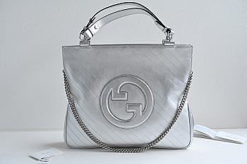 Bagsaaa Gucci Interlocking G Blondie Tote Bag Silver - 34.5x 41x 8cm