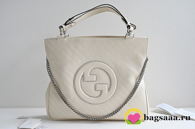 	 Bagsaaa Gucci Interlocking G Blondie Tote Bag White - 34.5x 41x 8cm - 1