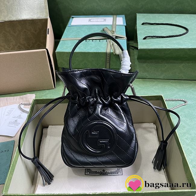 Bagsaaa Gucci Blondie Bucket Black Bag - 19x 15x 8cm - 1