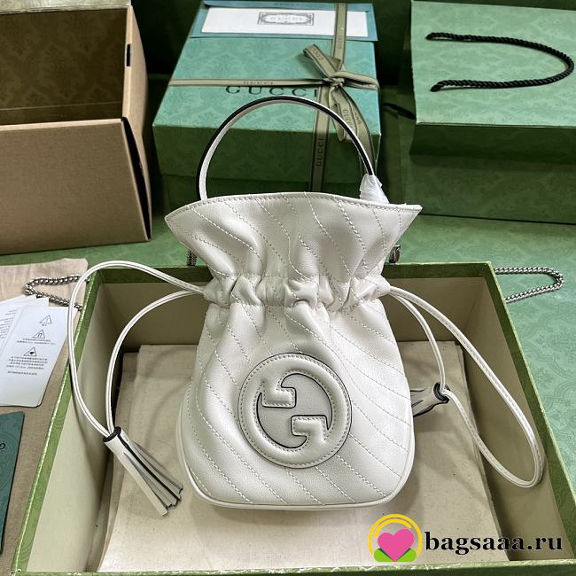 	 Bagsaaa Gucci Blondie Bucket White Bag - 19x 15x 8cm - 1