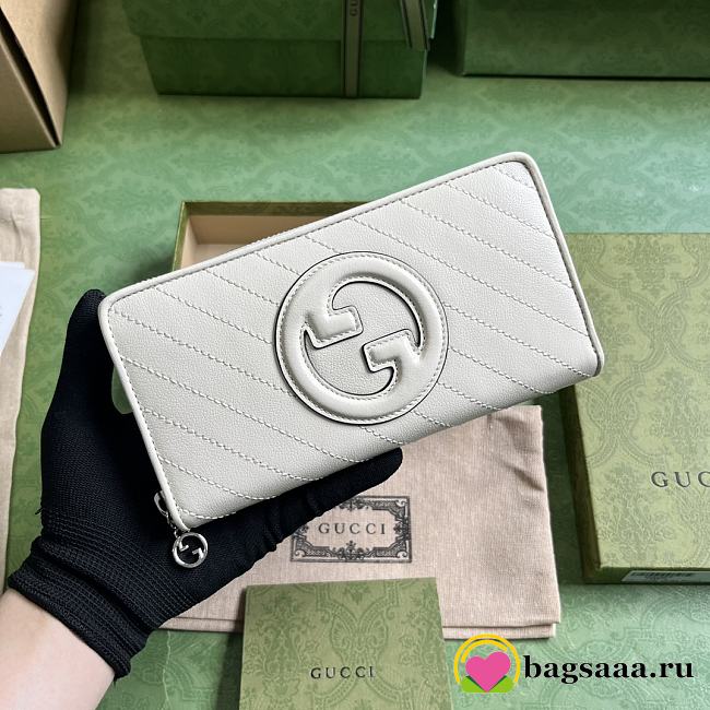 	 Bagsaaa Gucci Blondie Zippy Wallet White - 19.5x11x3cm - 1