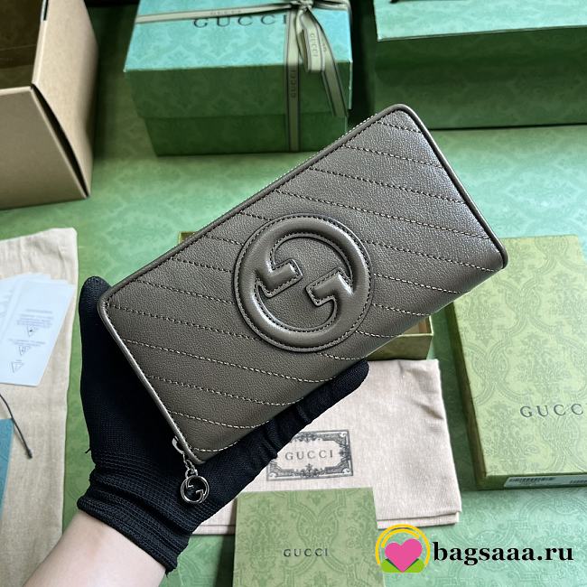 	 Bagsaaa Gucci Blondie Zippy Wallet Taupe - 19.5x11x3cm - 1