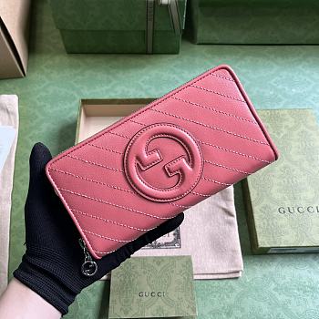 	 Bagsaaa Gucci Blondie Zippy Wallet Pink - 19.5x11x3cm