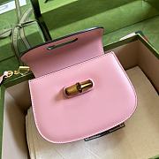 Bagsaaa Bamboo 1947 Mini Top Handle Pink Leather Bag - 17x12.5x8cm - 5