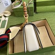 Bagsaaa Bamboo 1947Top Handle White Leather Bag - 21*15*7cm - 2