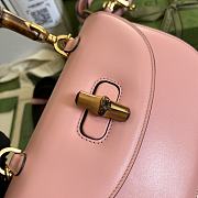 	 Bagsaaa Bamboo 1947Top Handle Pink Leather Bag - 21*15*7cm - 6