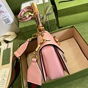 	 Bagsaaa Bamboo 1947Top Handle Pink Leather Bag - 21*15*7cm - 2