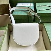 Bagsaaa Gucci Horsebit 1955 Mini Rounded Bag White - 18*17*6.5cm - 4