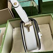 Bagsaaa Gucci Horsebit 1955 Mini Rounded Bag White - 18*17*6.5cm - 6