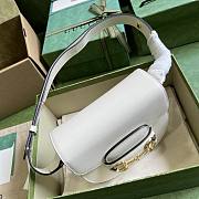 Bagsaaa Gucci Horsebit 1955 Mini Rounded Bag White - 18*17*6.5cm - 2