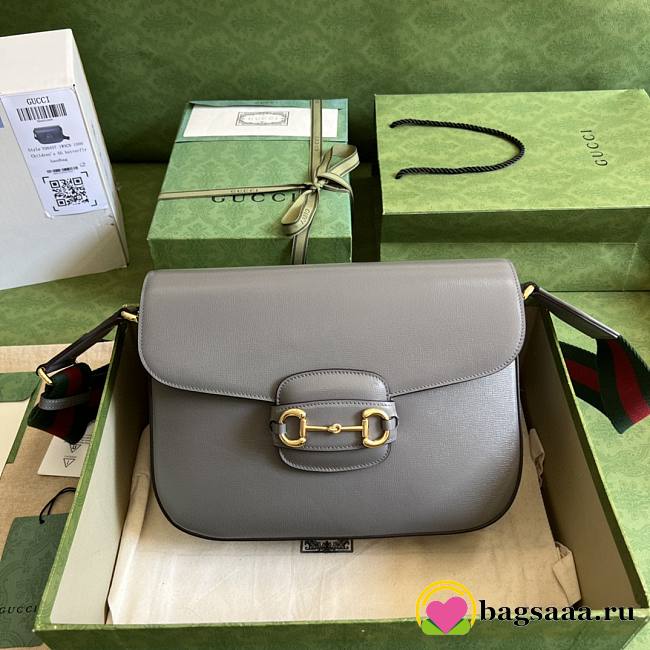 Bagsaaa Gucci Horsebit 1955 Grey - 30*21*7.5cm - 1