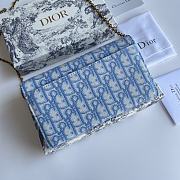 Bagsaaa Dior Saddle Oblique Blue Chain Wallet - 19*11*2.5 - 5