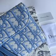 Bagsaaa Dior Saddle Oblique Blue Chain Wallet - 19*11*2.5 - 3