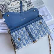 Bagsaaa Dior Saddle Oblique Blue Chain Wallet - 19*11*2.5 - 2