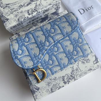 Dior Mini Lady Wallet Blue