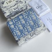 Dior Mini Lady Wallet Blue - 4