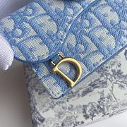 Dior Mini Lady Wallet Blue - 3