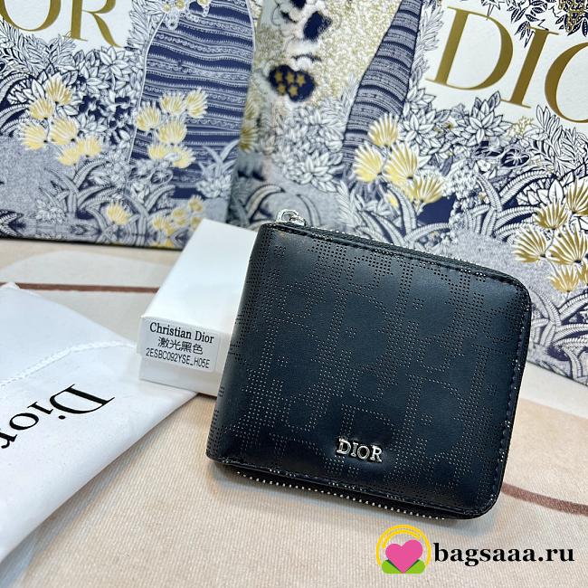 Bagsaaa Dior Black Leather Wallet - 11 x 9cm - 1