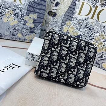 	 Bagsaaa Dior Oblique Leather Wallet - 11 x 9cm